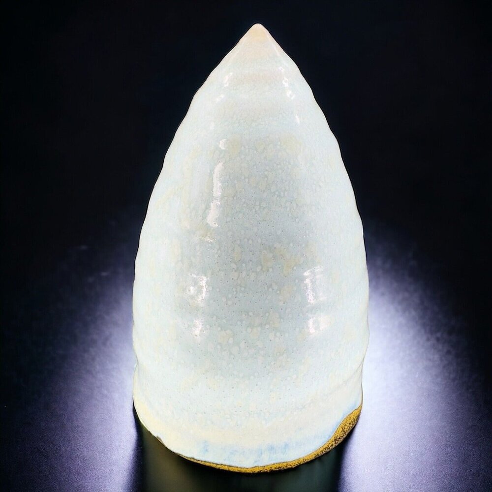 Studio Art Pottery Tree Shaped Pottery Decor‎ Light Blue White Spots Signed CMA